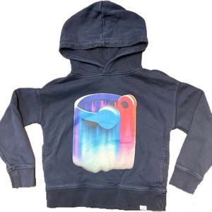 GAP kids navy hooded sweatshirt with headphones logo